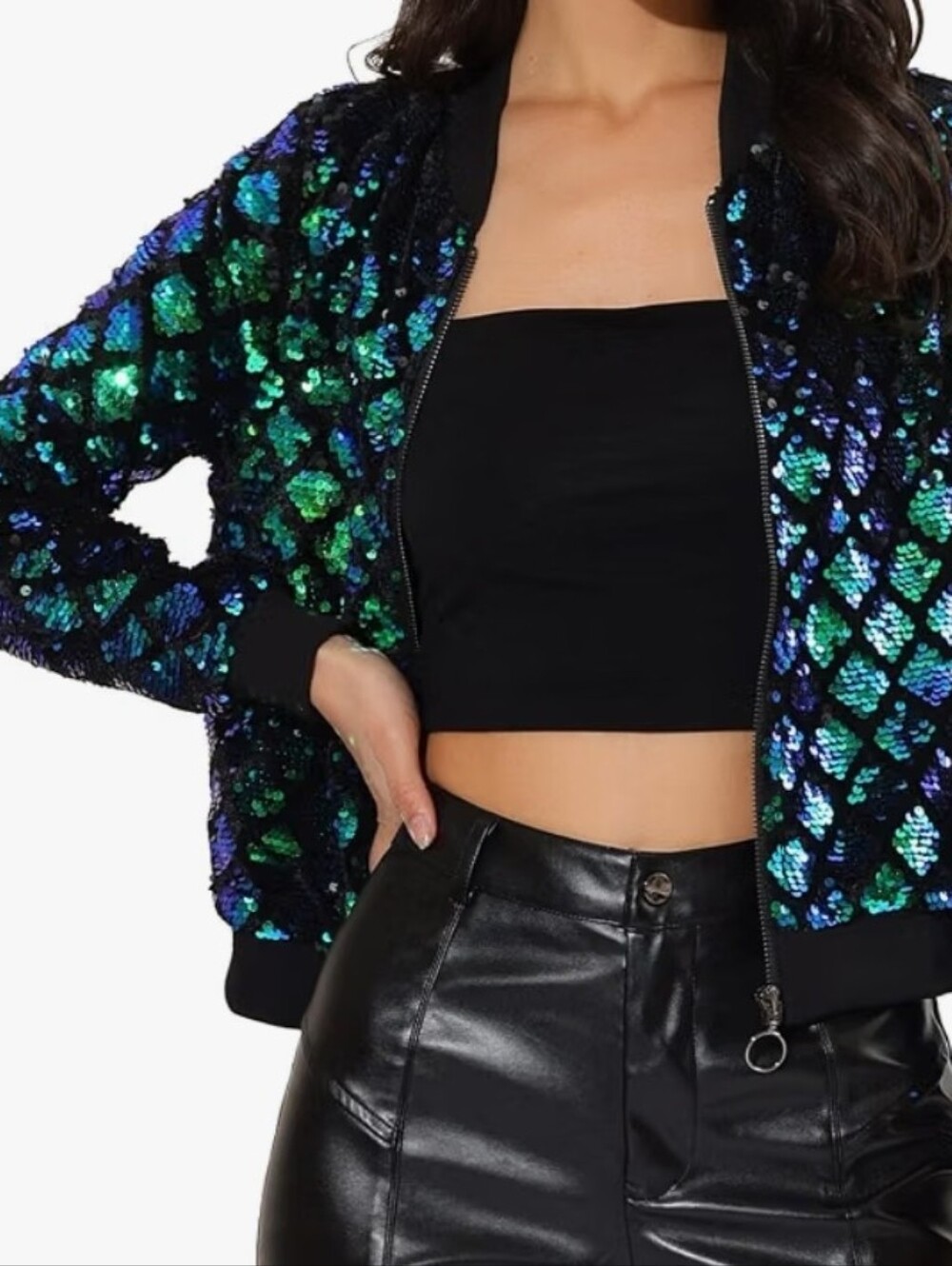 Sequin Bomber Jacket SZ. S
